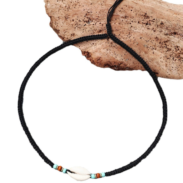 Wholesale Handmade Vintage Bohemian Style Wax Rope Vervain Chain Clavicle Necklace Jewelry