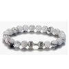 Wholesale Handmade Volcanic Stone And Alloy Dumbbell Style Unisex Energy Bracelet
