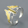 Wholesale Handmade Women Jewelry Set With S925 Sterling Silver Kite Shaped Ring Earrings And Necklace 18K Gold Plated