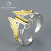 Wholesale Handmade Women Jewelry Set With S925 Sterling Silver Kite Shaped Ring Earrings And Necklace 18K Gold Plated