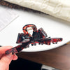 Wholesale Handmade Women's Acetic Acid Heavy Industry Bow Grip Hair Clip Mori Geometric Style