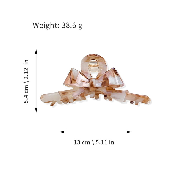 Wholesale Handmade Women's Acetic Acid Heavy Industry Bow Grip Hair Clip Mori Geometric Style
