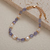 Wholesale Handmade Women's Bracelet S925 Sterling Silver Natural Tanzanite Pearl Geometric Design