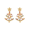 Wholesale Handmade Women's Christmas Earrings 925 Silver With Christmas Tree And Star Elements Micro Inlaid Zircon