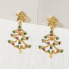 Wholesale Handmade Women's Christmas Earrings 925 Silver With Christmas Tree And Star Elements Micro Inlaid Zircon