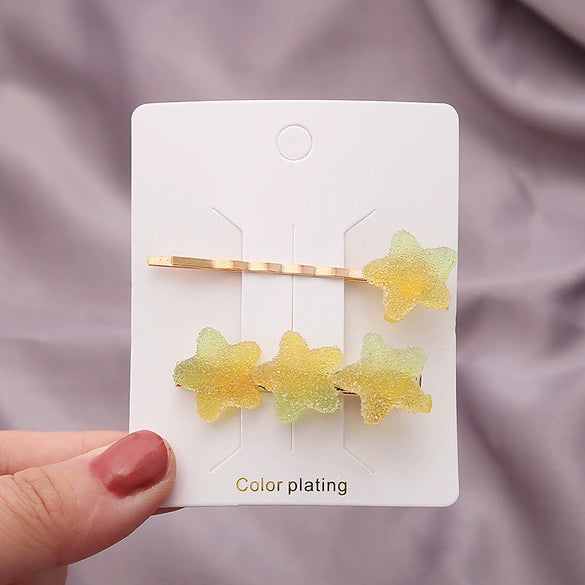 Wholesale Handmade Women's Cute Heartshaped Star Hairpin Soft Clay Duck Clip