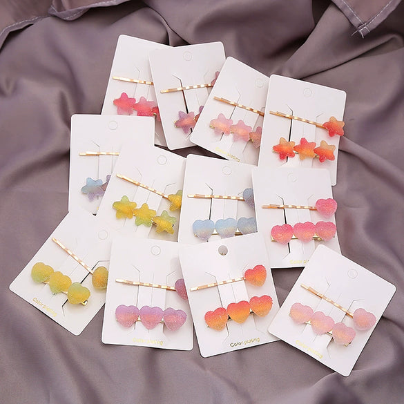 Wholesale Handmade Women's Cute Heartshaped Star Hairpin Soft Clay Duck Clip