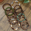 Wholesale Handmade Wooden Beads Alloy Multilayer Elastic Geometric Unisex Bracelet