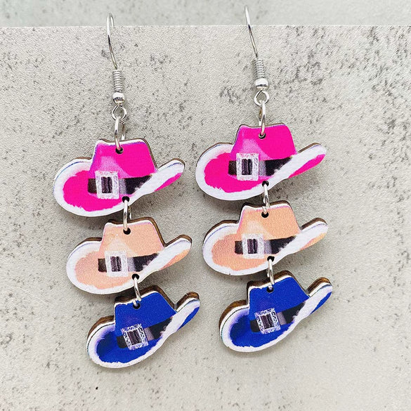 Wholesale Handmade Wooden Earrings With Cartoon Characters Geometric Animal Zodiac Patterns