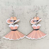 Wholesale Handmade Wooden Earrings With Cartoon Characters Geometric Animal Zodiac Patterns