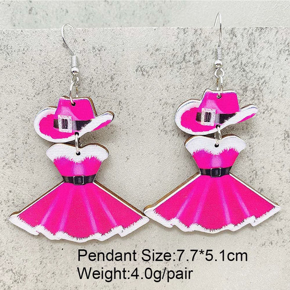Wholesale Handmade Wooden Earrings With Cartoon Characters Geometric Animal Zodiac Patterns