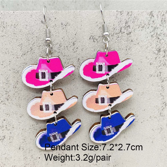 Wholesale Handmade Wooden Earrings With Cartoon Characters Geometric Animal Zodiac Patterns
