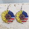 Wholesale Handmade Wooden Women's Earrings With Sunflower And Leopard Pattern Geometric And Drop Shaped Design