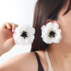Wholesale Handmade Zinc Alloy Flower Earrings Light Luxury Style Hand Knitted
