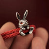 Wholesale Handmade Zodiac Rabbit Zinc Alloy Red Rope Bracelet With Electroplating