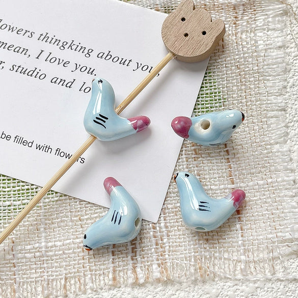Wholesale Handpainted Ceramic Pigeon Beaded Jewelry Bracelet Necklace Accessories