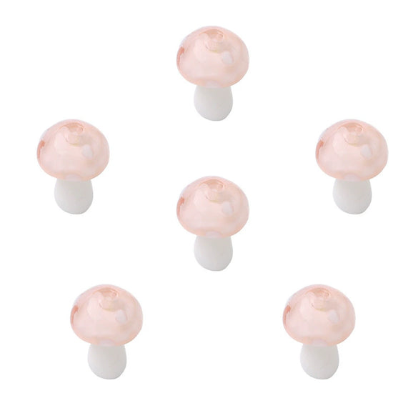 Wholesale Handpainted Glass Glaze Mushroom Beads Jewelry Earrings Necklace Bracelet Materials