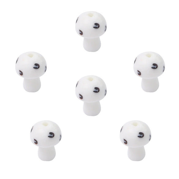 Wholesale Handpainted Glass Glaze Mushroom Beads Jewelry Earrings Necklace Bracelet Materials