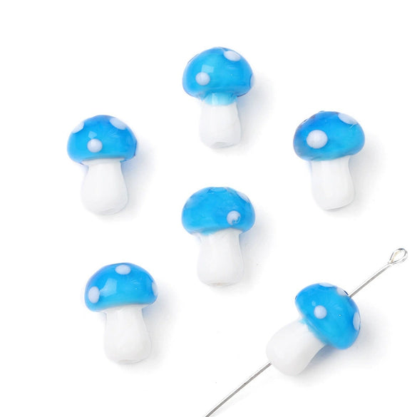 Wholesale Handpainted Glass Glaze Mushroom Beads Jewelry Earrings Necklace Bracelet Materials