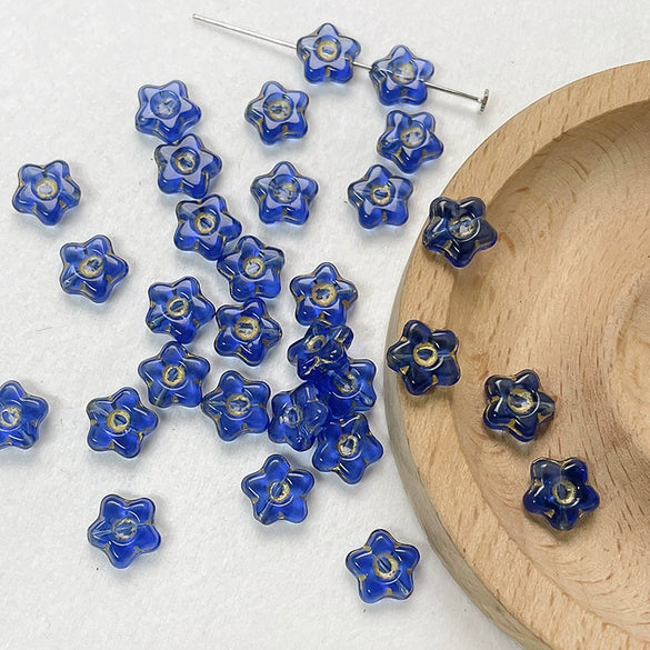Wholesale Handpainted Vintage Glass Glazed Loose Beads With Flower Pattern For Diy Bracelet Necklace Accessories Material