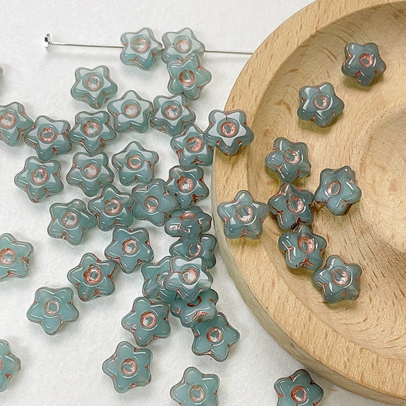 Wholesale Handpainted Vintage Glass Glazed Loose Beads With Flower Pattern For Diy Bracelet Necklace Accessories Material