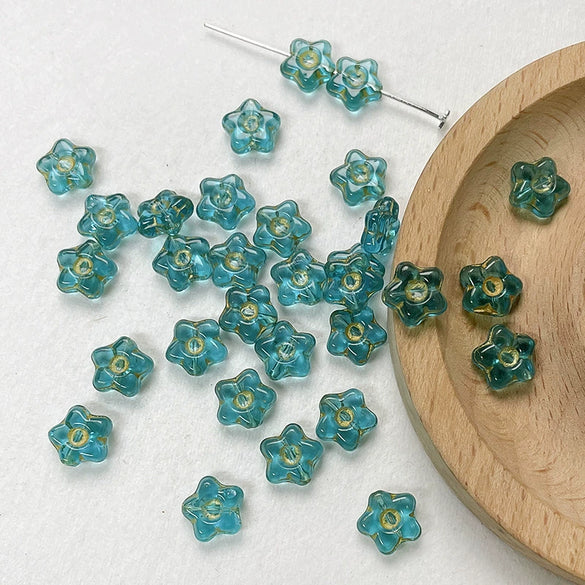 Wholesale Handpainted Vintage Glass Glazed Loose Beads With Flower Pattern For Diy Bracelet Necklace Accessories Material