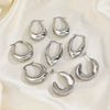 Wholesale Handpolished Geometric Ushaped Titanium Steel Earrings For Women Electroplated