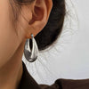 Wholesale Handpolished Geometric Ushaped Titanium Steel Earrings For Women Electroplated