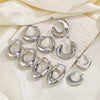 Wholesale Handpolished Geometric Ushaped Titanium Steel Earrings For Women Electroplated