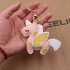 Wholesale Handstitched Artificial Leather Bag Pendant Keychain Clothing Pendant With Doublesided Multilayer Patch And Little Bear Pig Small Animal Pattern And Electroplating Design