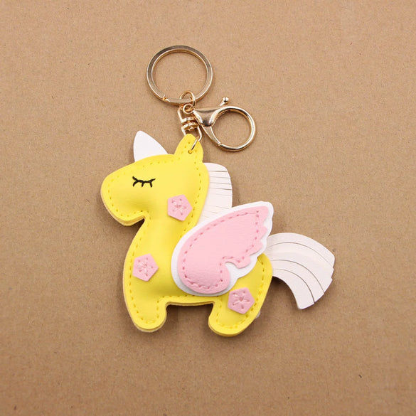 Wholesale Handstitched Artificial Leather Bag Pendant Keychain Clothing Pendant With Doublesided Multilayer Patch And Little Bear Pig Small Animal Pattern And Electroplating Design