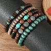 Wholesale Handstring Zinc Alloy Life Tree With Geometric Pattern Handmade Wooden Beads Vintage Style