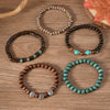 Wholesale Handstring Zinc Alloy Life Tree With Geometric Pattern Handmade Wooden Beads Vintage Style