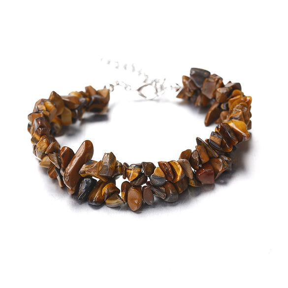 Wholesale Handworn Natural Crystal Agate Amethyst Double Bracelet Handmade Geometric Style