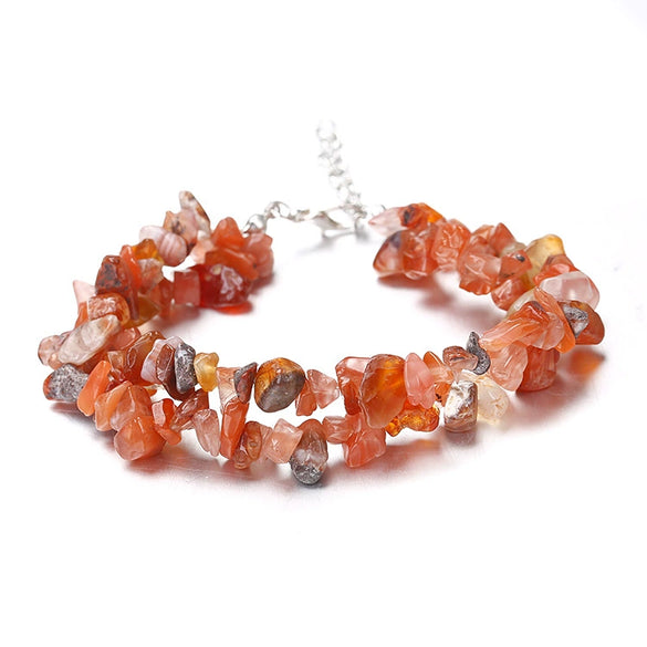 Wholesale Handworn Natural Crystal Agate Amethyst Double Bracelet Handmade Geometric Style