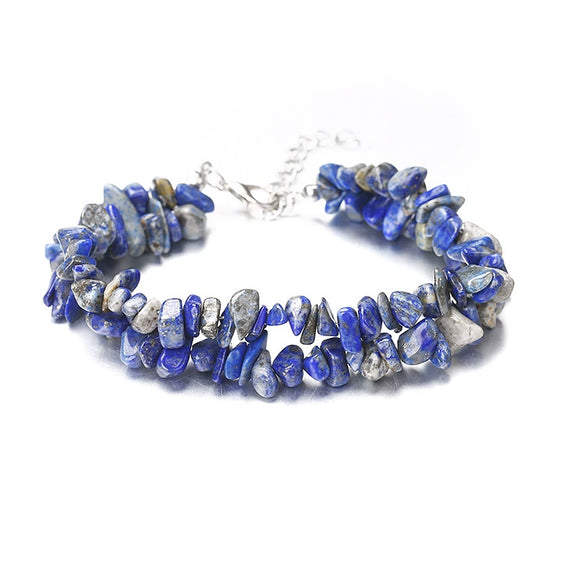 Wholesale Handworn Natural Crystal Agate Amethyst Double Bracelet Handmade Geometric Style