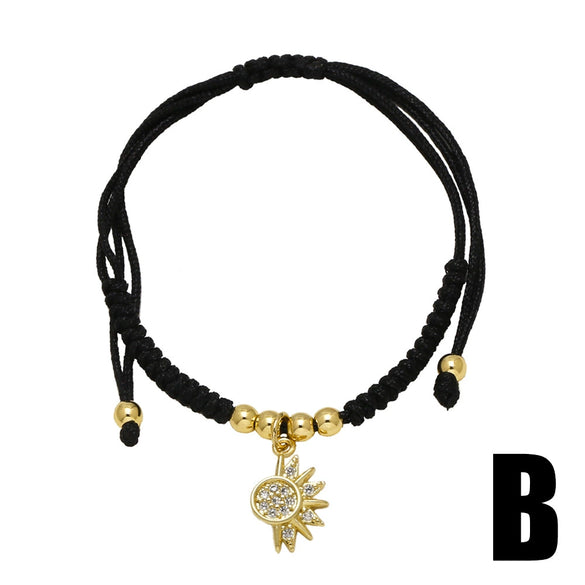 Wholesale Handwoven Bracelet Copper Electroplated Gold Star Pendant