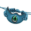 Wholesale Handwoven Leather Bracelet With Luminous Stone Devil's Eye And Leaf Pattern