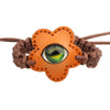 Wholesale Handwoven Leather Bracelet With Luminous Stone Devil's Eye And Leaf Pattern