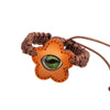 Wholesale Handwoven Leather Bracelet With Luminous Stone Devil's Eye And Leaf Pattern