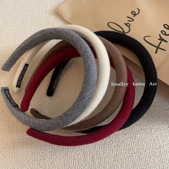 Wholesale Headband Mixed Material Solid Color Handmade Retro Simple For Women