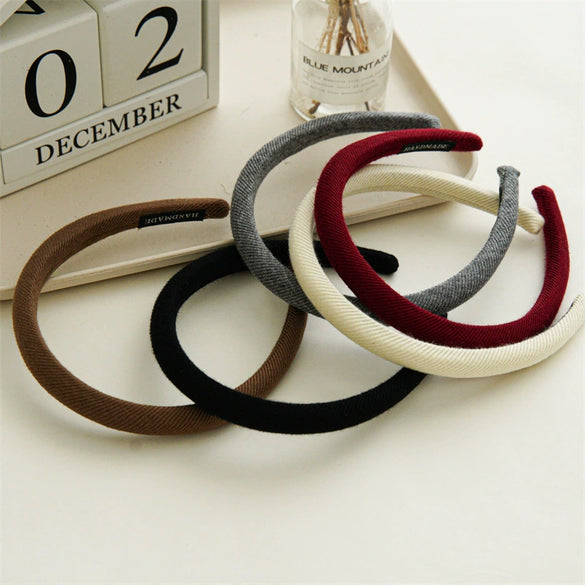 Wholesale Headband Mixed Material Solid Color Handmade Retro Simple For Women