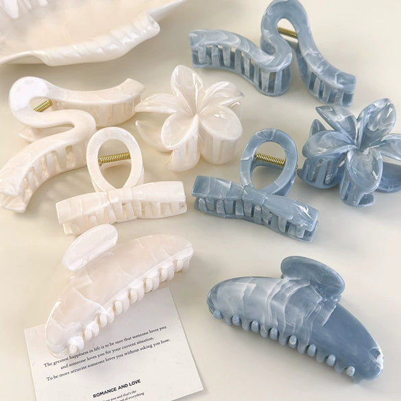 Wholesale Headwear Plastic And Resin Geometric Bow Clip With Baking Paint For Women