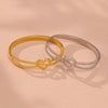 Wholesale Heart Cut Out Line Bracelet Geometric Fashion Stainless Steel 18K Gold Plated