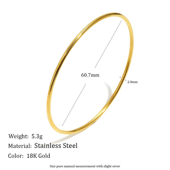 Wholesale Heart Cutout Stainless Steel Electroplated 18K Gold Simple Zircon Line Bracelet Fashion Geometric Hand Ornament