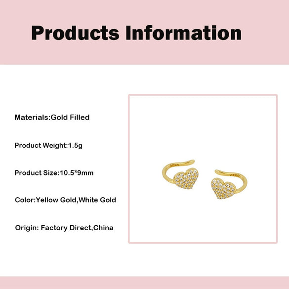 Wholesale Heart Ear Clip Earrings