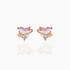 Wholesale Heart Earrings Brass Plated Gold Color With Zircon For Women