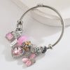 Wholesale Heart Flower Pendant Bracelet Stainless Steel Alloy Set With Diamonds Women's Fashion Plants Flowers Style