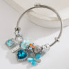 Wholesale Heart Flower Pendant Bracelet Stainless Steel Alloy Set With Diamonds Women's Fashion Plants Flowers Style