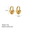 Wholesale Heart Hoop Detachable Titanium Steel Electroplated Earrings For Women